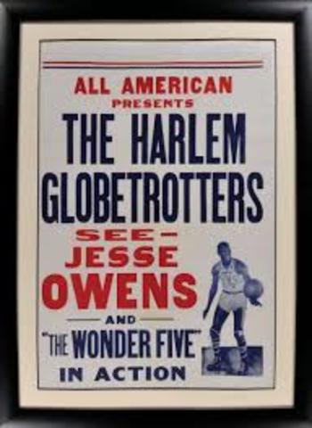 Jesse poster of him with the Globetrotters