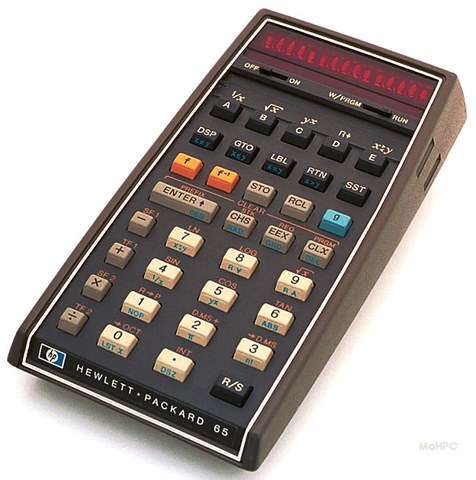Hewlet Packard : première calculatrice de poche programmable : la HP 65.