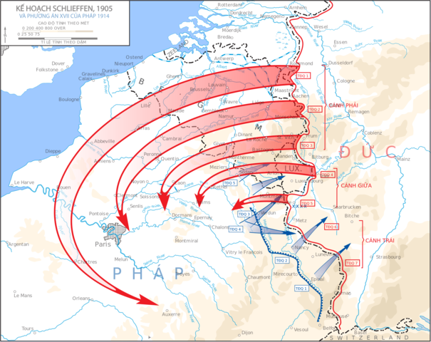 Inicio de las hostilidades, Alemania ataca a Francia aplicando el Plan Schlieffen