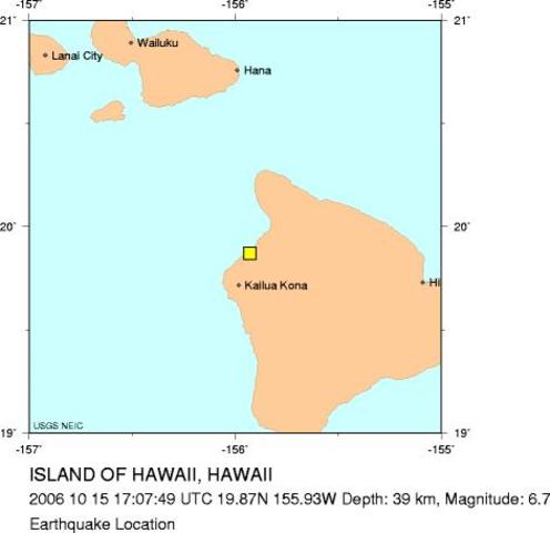 Hawaii region, Hawaii - M 6.7 Earthquake