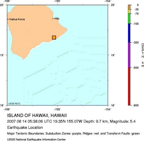 Island of Hawaii, Hawaii - M 5.4 Earthquake