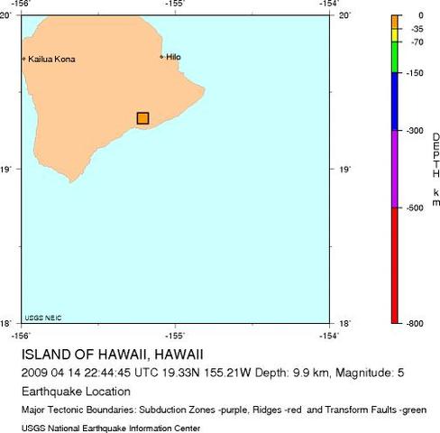 Island of Hawaii, Hawaii - M 5.2 Earthquake