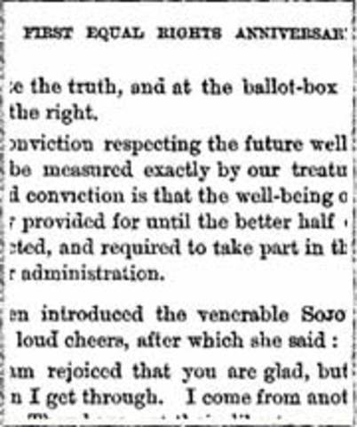First anniversary of the American Equal Rights Association