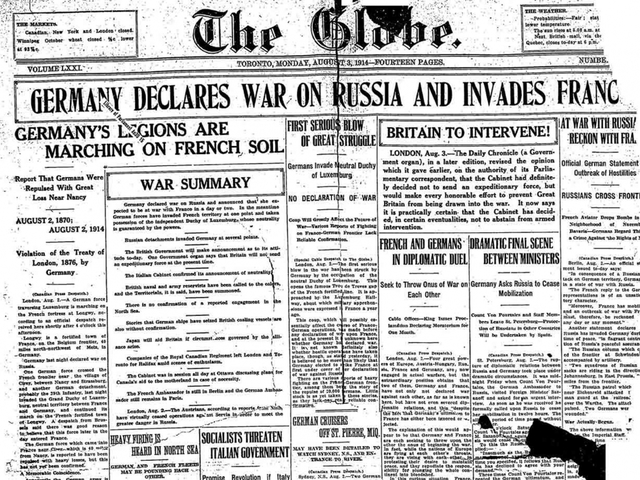 Germany declared war on Russia