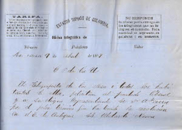 Firma para el telegrafo en Colombia
