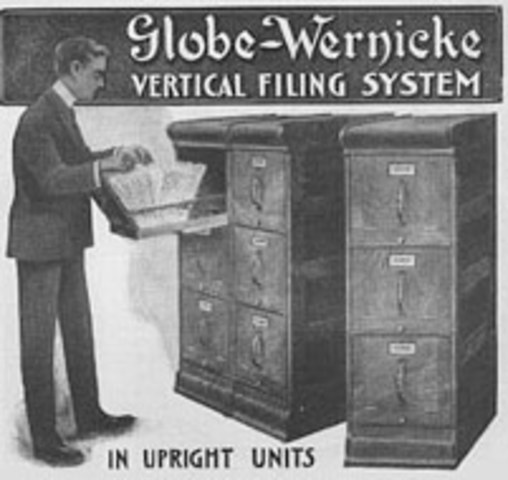 The vertical filing cabinet was invented by Edwin G. Seibels