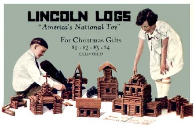 Lincoln Logs were invented by John L. Wright, son of famous American architect Frank Lloyd Wright
