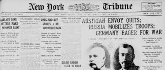 Austria-Hungary delcares war on Serbia