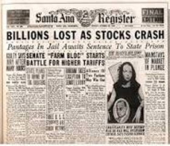 stock market crashes (Black Tuesday)