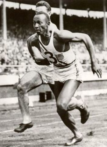 Jesse owens Wins Four Gold medals at Olympics in Germany
