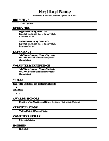 create a resume