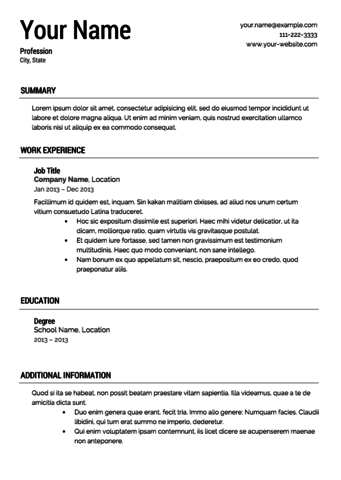 resume created