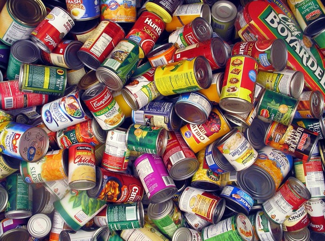 Canned foods are labeled