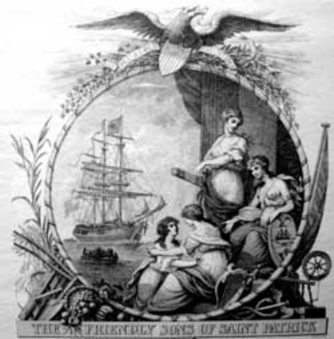 The Society of the Friendly Sons of St. Patrick is formed in Philadelphia