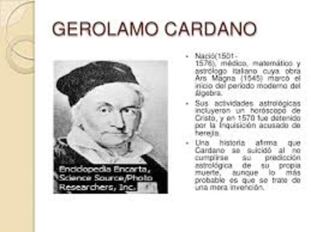 N F TARTAGLIA Y G CARDANO