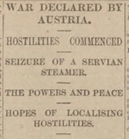 Austria-Hungary declares world on Serbia