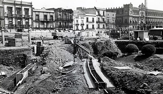 Inician obras de contrucción de las primeras tres lineas del metro de México.