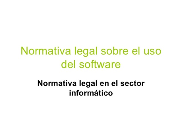 Normativa legal del sector informático