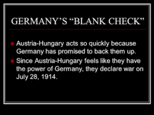 Germany's blank check to Austria-Hungary
