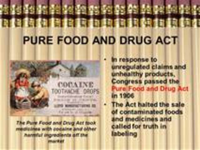 Passage of Pure Food and Drug Act