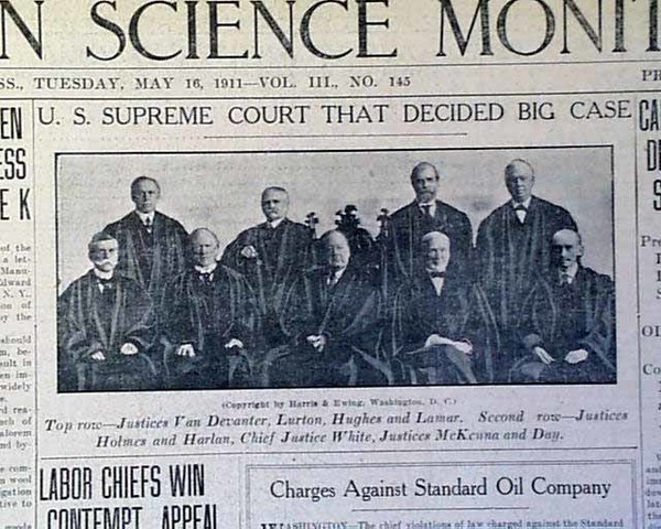 Standard Oil dissolved by supreme court
