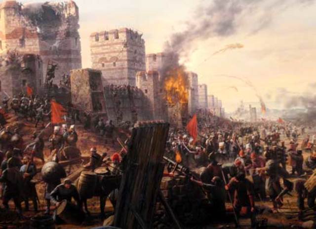 Muslims attack Constantinople