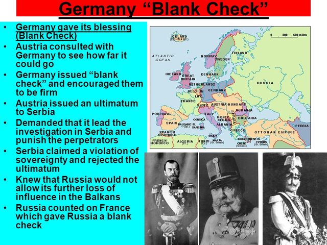 Germany's blank check to Austri-Hungary