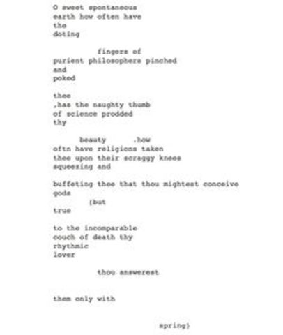 "O sweet spontaneous"