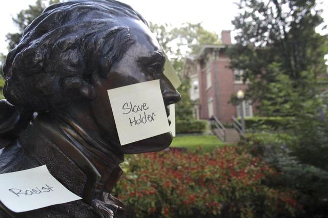 #postyourstateofmind calls for the removal of the Thomas Jefferson statue on campus
