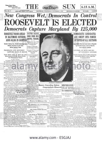 Franklin D. Roosevelt Elected President