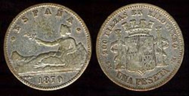 Implantació de la peseta com a moneda unitaria nacional