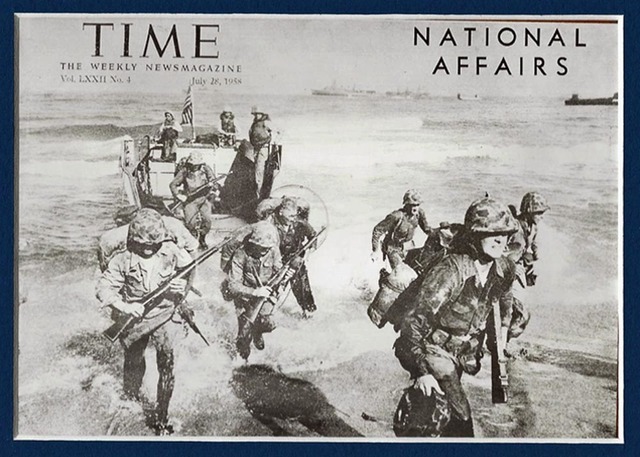 DDE sends U.S. Marines to Lebanon to suppress Arab nationalists.