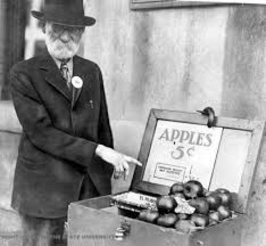 Over 6,000 Americans Are Unemployed and are selling apples for 5 cents a piece.