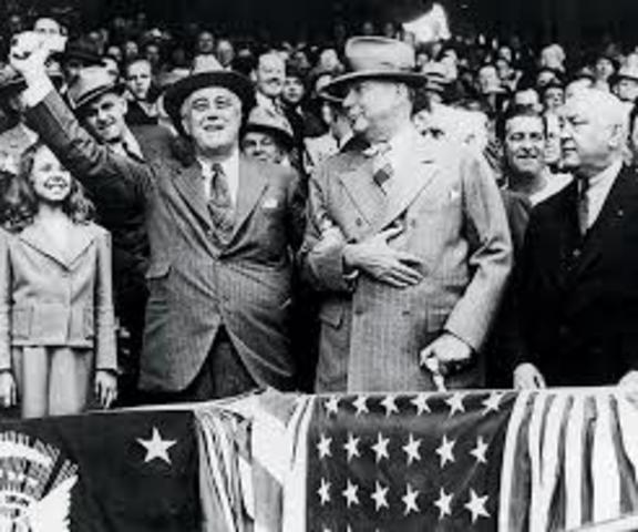 Franklin D. Roosevelt is reelected for another term.