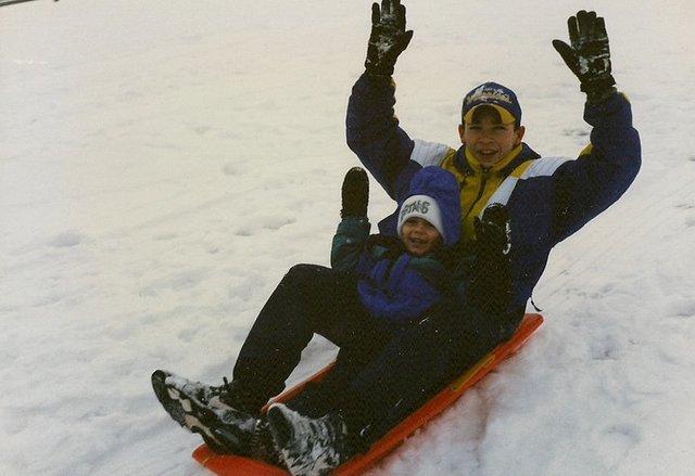 Went sledding during the winter for the first time