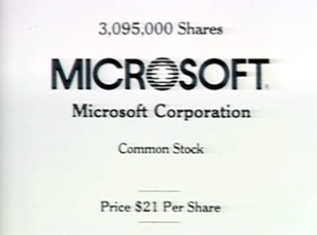 MSFT IPO at $21