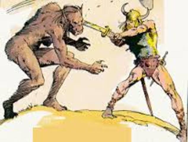 Beowulf Battles Grendel's Mother