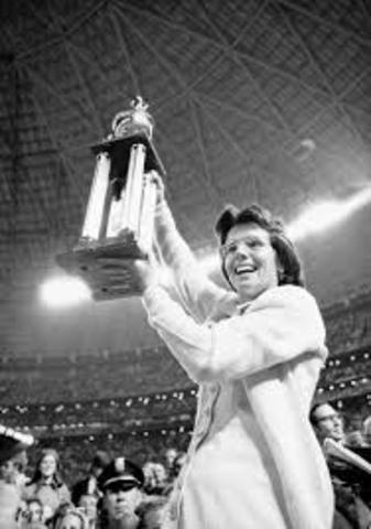 Billie Jean King Defeats Bobbie Riggs In The Battle Of The Sexes