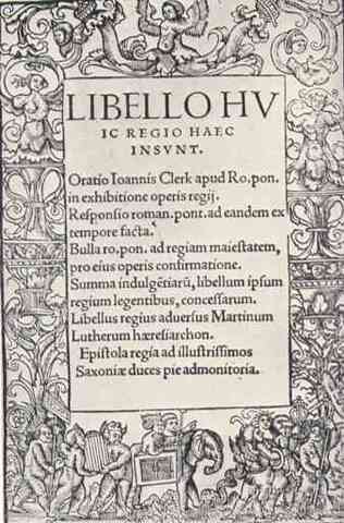 Henry VIII “Defender of the Faith”