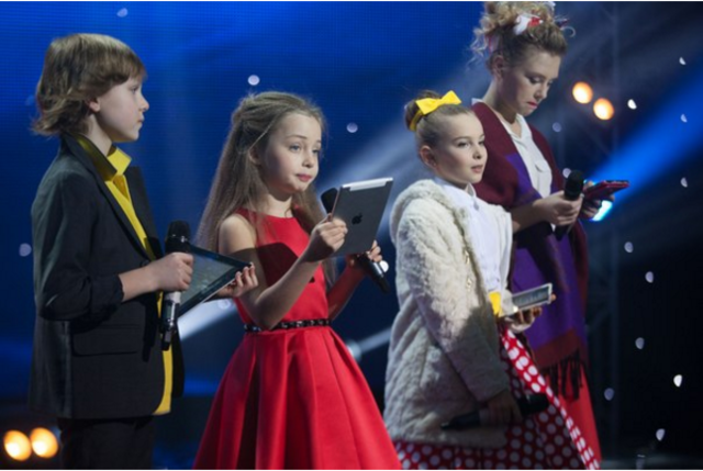 The first time I was TV presenter.(There is Arina from 4A standing near me)