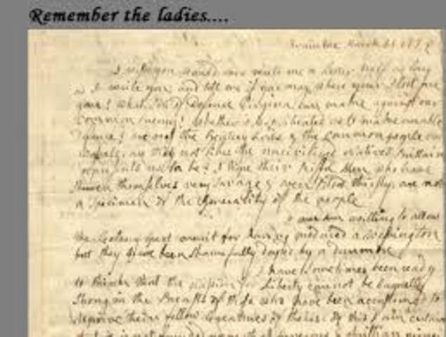 Abigail sends her rememberthe ladies letter to John