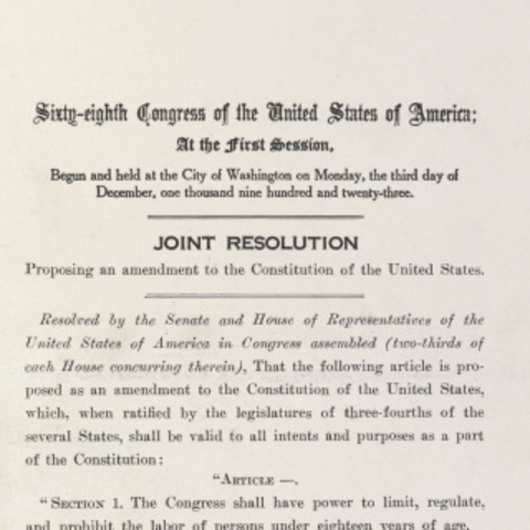 The child labor amendment