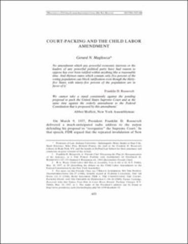 The Child Labor Amendment