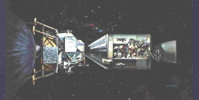 Apollo 13 links up with the Lunar Module