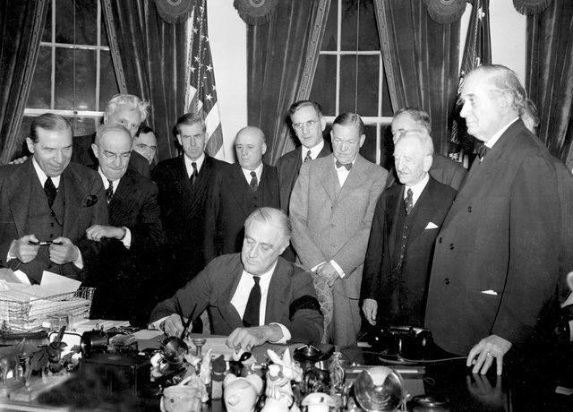 US President Roosevelt signs 2nd Neutrality Act.