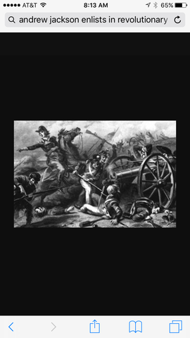 Andrew Jackson Enlists in Revolutionary Army