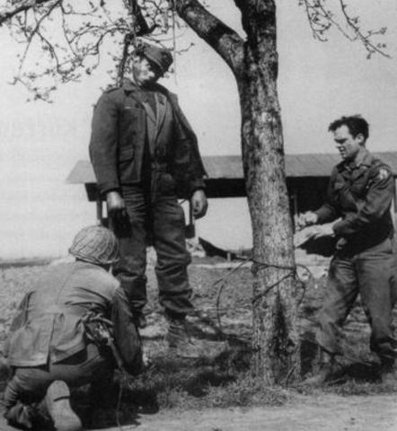 Young German soldiers shot and hung if they were deserting.