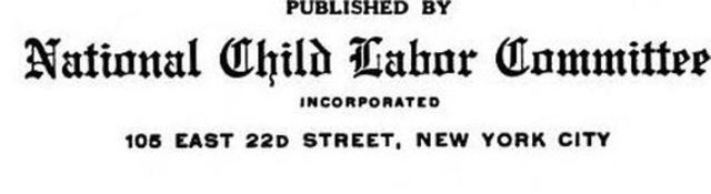 The national Child Labor committee forms