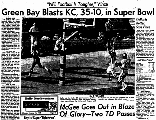 Professional football's first Super Bowl