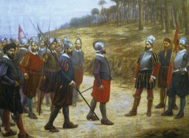 Llegada de Pizarro y sus hombres a Cuzco.